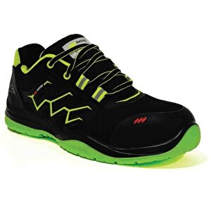 Rmk-82 S2 Mikrofiber Deri Siyah Yeşil Alüminyum Burun İş Ayakkabısı 44