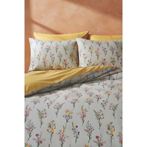 Begonvil Çift Kişilik Naturel İpeksi Nevresim Takımı