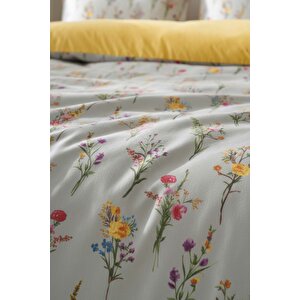 Begonvil Çift Kişilik Naturel İpeksi Nevresim Takımı