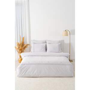 Grace Taş Güpürlü Çift Kişilik %100 Pamuklu Nevresim Seti - 6 Parça Çeyiz Seti