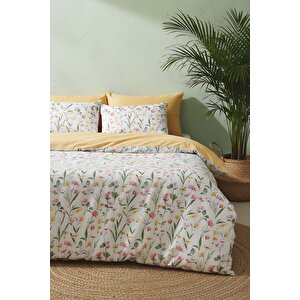 Botanical Çift Kişilik Naturel İpeksi Nevresim Takımı