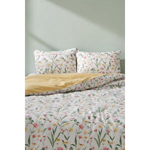 Botanical Çift Kişilik Naturel İpeksi Nevresim Takımı