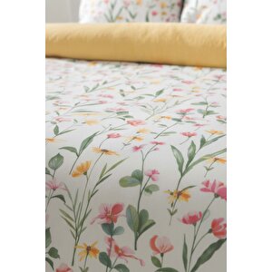 Botanical Çift Kişilik Naturel İpeksi Nevresim Takımı