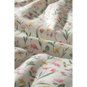 Botanical Çift Kişilik Naturel İpeksi Nevresim Takımı