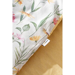 Botanical Çift Kişilik Naturel İpeksi Nevresim Takımı