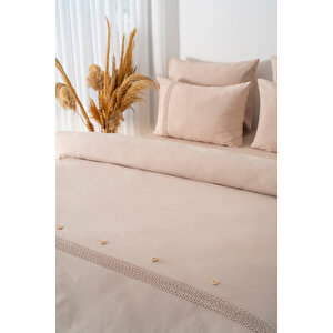 Grace Vizon Güpürlü Çift Kişilik %100 Pamuklu Nevresim Seti - 6 Parça Çeyiz Seti