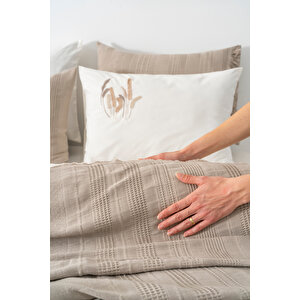 Arya Vizon Nakışlı Çift Kişilik Nevresimli Pike Seti - 7 Parça Çeyiz Seti