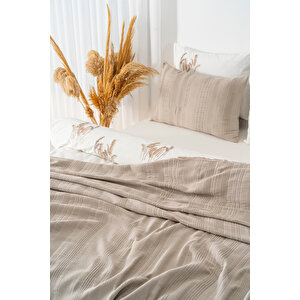 Arya Vizon Nakışlı Çift Kişilik Nevresimli Pike Seti - 7 Parça Çeyiz Seti