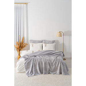 Amara Taş Nakışlı Çift Kişilik %100 Pamuklu Nevresimli Pike Seti - 7 Parça Çeyiz Seti