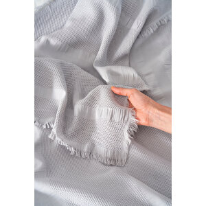 Amara Taş Nakışlı Çift Kişilik %100 Pamuklu Nevresimli Pike Seti - 7 Parça Çeyiz Seti