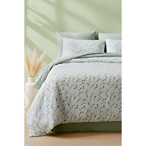 Clara Yeşil Tek Kişilik Nevresim Takımı Pamuklu