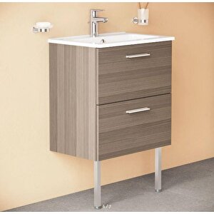 Mia Cordoba 60 Cm Çekmeceli Ayaklı Lavabo Dolabı Alt Modül + Lavabo