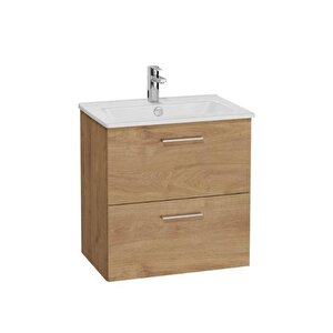 Mia 60 Cm Çekmeceli Altın Meşe Alt Dolap + Lavabo
