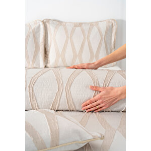 Carina Cappuccino Nakışlı Çift Kişilik Yatak Örtüsü Seti - 4 Parça Çeyiz Seti