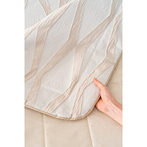 Carina Cappuccino Nakışlı Çift Kişilik Yatak Örtüsü Seti - 4 Parça Çeyiz Seti