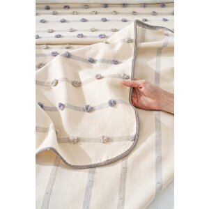 Harmony Krem Çift Kişilik Yatak Örtüsü Seti - 4 Parça Çeyiz Seti