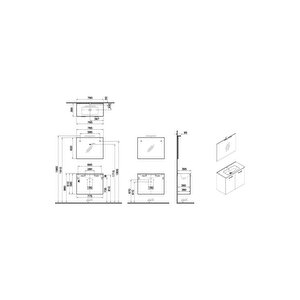 Ardea 67113 Banyo Dolabı Seti Kapaklı, 80 Cm, Parlak Beyaz