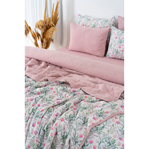 Cherie Çift Kişilik Nevresimli Pike Takımı - 7 Parça Çeyiz Seti