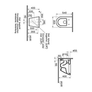 Vitra İntegra Kanalsız Asma Klozet (yanları Kapalı) + Vitra Yavaş Kapak 7041l003-0090