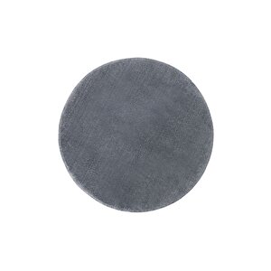 Vl Yuvarlak Comfort Overloklu Antrasit Peluş Halı 80x80 cm