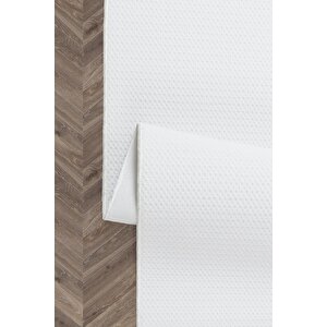 Vl Yıkanabilir Kaymaz Tabanlı Nova Kesme Rulo Halı Yolluk Beyaz Nv1002a