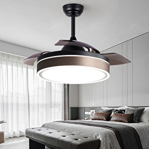 Dkf-402 Kahverengi Led Aydınlatmalı Uzaktan Kumandalı Tavan Vantilatörü