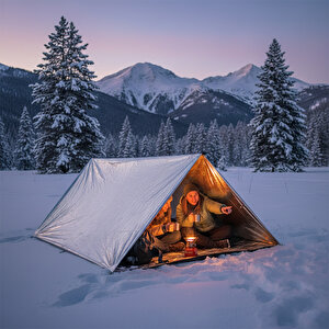 Soğuk Ve Sicak Tutan Çi̇ft Tarafli Gümüş Aci̇l Durum Battani̇yesi̇ (130x210 Cm)