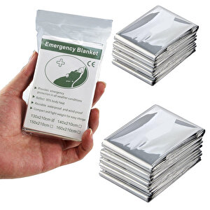 Soğuk Ve Sicak Tutan Çi̇ft Tarafli Gümüş Aci̇l Durum Battani̇yesi̇ (130x210 Cm)