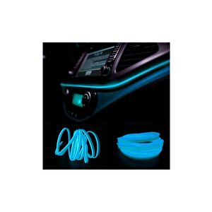 Yeni Araç Içi Torpido Ledi 2 Metre Neon Mavi