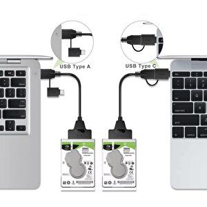 4204 2in1 Usb 3.0 Type-c To 2.5 Inç Sata Hdd Ssd Çevirici Dönüştürücü