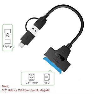 4204 2in1 Usb 3.0 Type-c To 2.5 Inç Sata Hdd Ssd Çevirici Dönüştürücü