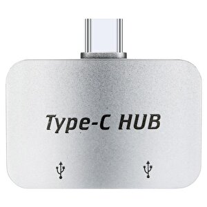 4493 Type C To Usb 3.0 2 Port Hub 3.1 Çevirici Dönüştürücü Çoklayıcı Çoğaltıcı