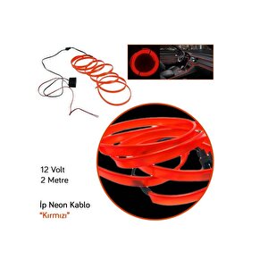 12v İp Neon Araç İçi Torpido Ledi Kırmızı