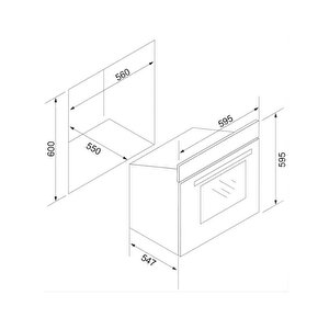 S2-bo6502s02 72 Lt. Gri Ankastre Fırın