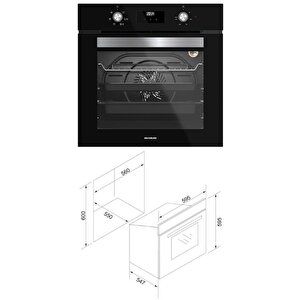 Siyah Ankastre Set (cs5801e7b01 Ocak/s2-bo6502b02 Fırın/3457 Soho Davlumbaz)