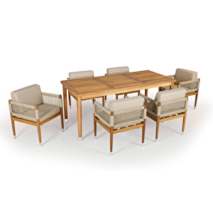 Estella Masif Ahşap Iroko Ağacı Bahçe Balkon Salon Teras Masa Sandalye Takımı