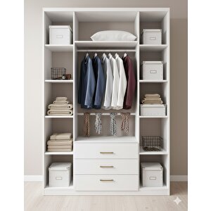 Papatya Tamamı Mdf 4 Kapaklı Gardırop Dolap - Kurulum Dahil