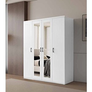 Frezya Tamamı Mdf 4 Kapaklı Gardırop Dolap - Kurulum Dahil