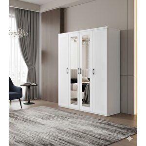 Frezya Tamamı Mdf 4 Kapaklı Gardırop Dolap - Kurulum Dahil