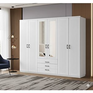 Gardenya Tamamı Mdf 6 Kapaklı Gardırop Dolap - Kurulum Dahil