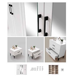 Lilyum Tamamı Mdf 6 Kapaklı Gardırop Ve Yatak Odası Takımı - Kurulum Dahil