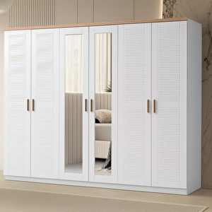 Mimoza Tamamı Mdf 6 Kapaklı Gardırop Ve Yatak Odası Takımı - Kurulum Dahil