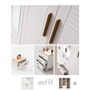 Lemis Tamamı Mdf 6 Kapaklı Gardırop Ve Yatak Odası Takımı - Kurulum Dahil