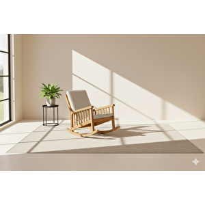 Sandy Masif Dut Ağacı Modern Tasarım Sallanan Sandalye Koltuk Tv Koltuğu