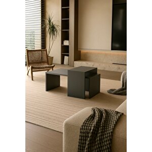 Oliva 2'li Orta Sehpa Takımı, Siyah 1072 Siyah