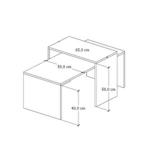 Oliva 2'li Orta Sehpa Takımı, Siyah 1072 Siyah