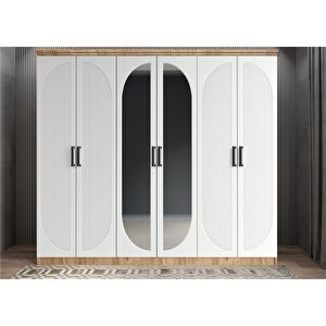 Membran Harika Altı Kapaklı Gardırop Çam&beyaz G.a.m.h_3_210cm 210 cm