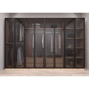 Trend Camlı Sekiz  Kapaklı Gardırop Meşe G.s.c.t_4_280cm 280 cm