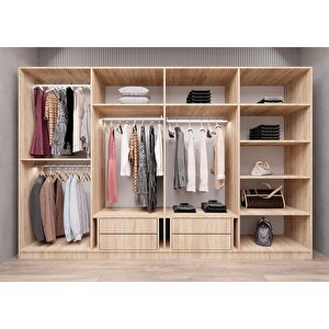 Trend Camlı Sekiz  Kapaklı Gardırop Meşe G.s.c.t_4_360cm 360 cm