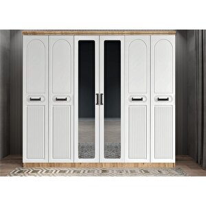 Membran Life Altı Kapaklı Gardırop Çam&beyaz G.a.m.l_3_240cm 240 cm